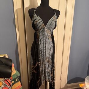 Chic Asymmetrical Tie-Dye Dress